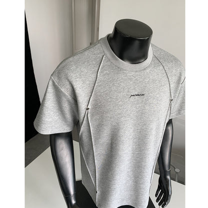 Mens Cotton Blend Pleated T-Shirt