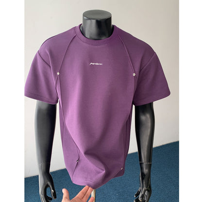 Mens Cotton Blend Pleated T-Shirt