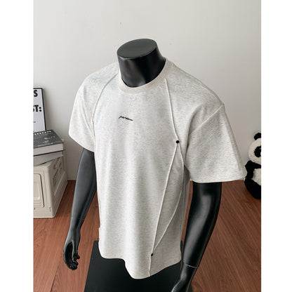 Mens Cotton Blend Pleated T-Shirt