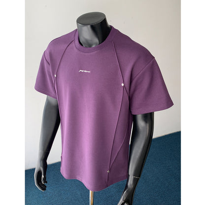 Mens Cotton Blend Pleated T-Shirt