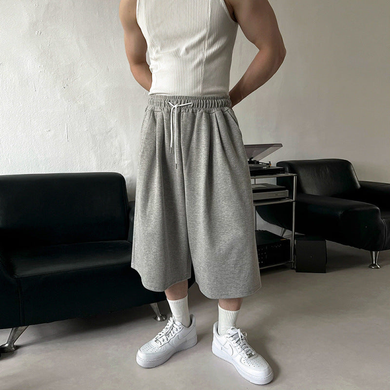 Mens Cotton Cropped Casual Pants