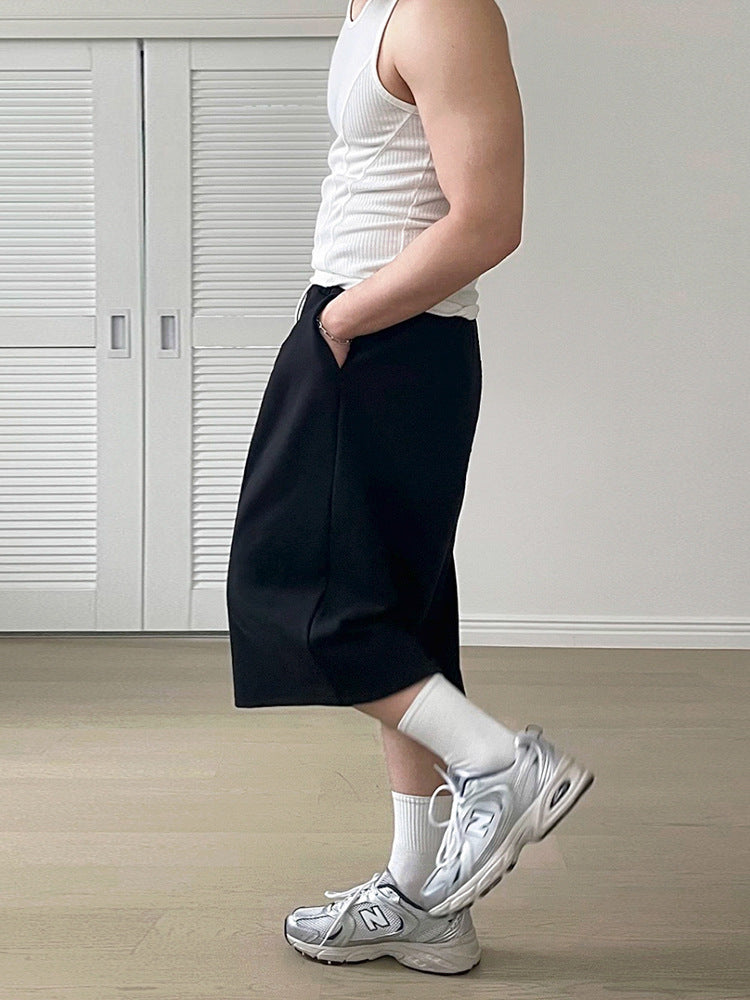 Mens Cotton Cropped Casual Pants