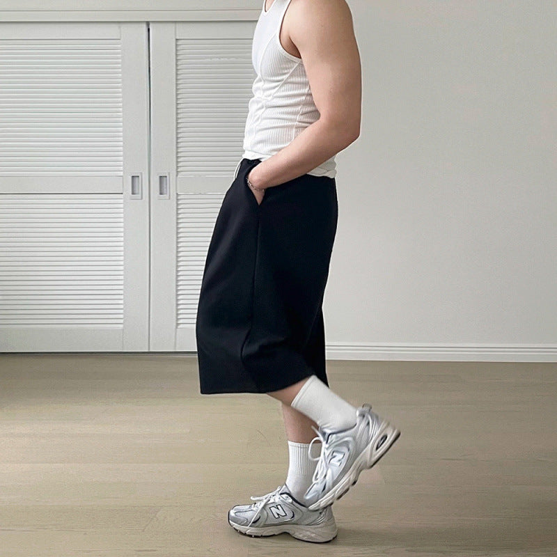 Mens Cotton Cropped Casual Pants