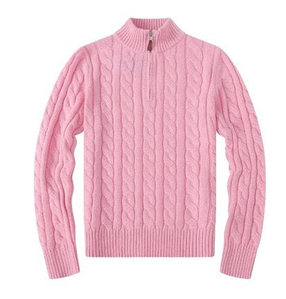 Mens Cotton Half Turtleneck Sweater