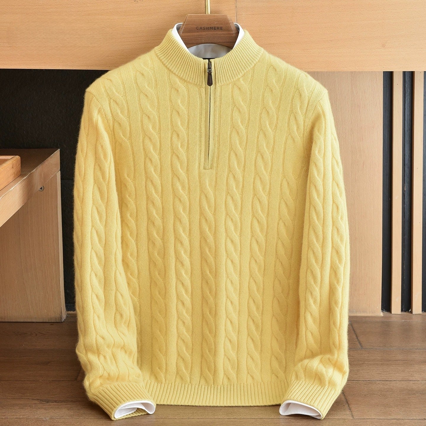 Mens Cotton Half Turtleneck Sweater