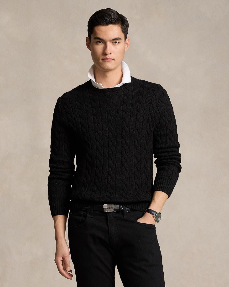 Mens Cotton Half Turtleneck Sweater