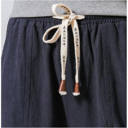 Mens Cotton Linen Harem Casual Pants
