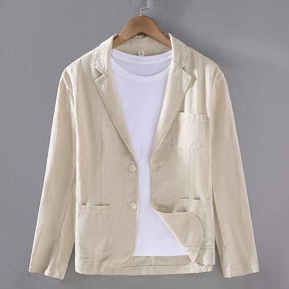 Mens Cotton Linen Suit Jacket