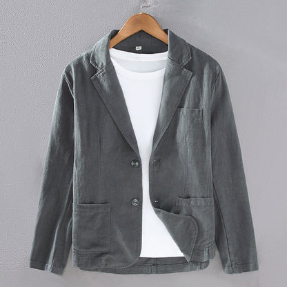 Mens Cotton Linen Suit Jacket