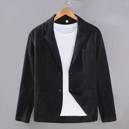 Mens Cotton Linen Suit Jacket