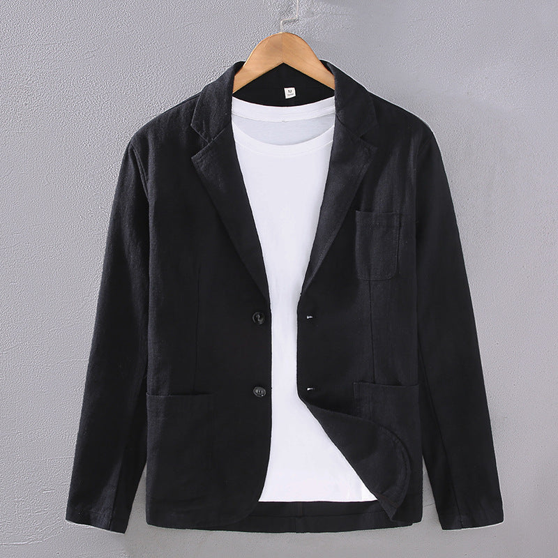 Mens Cotton Linen Suit Jacket