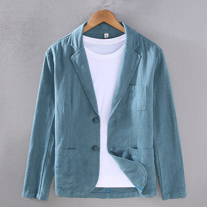 Mens Cotton Linen Suit Jacket