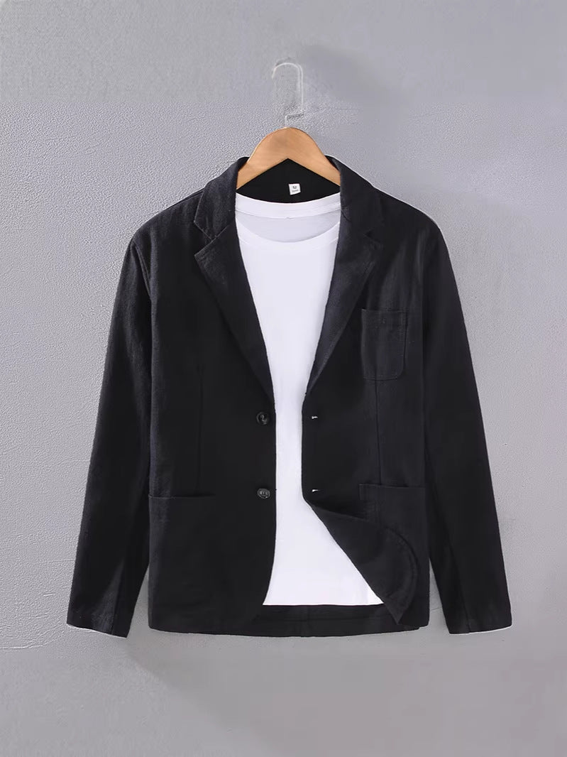 Mens Cotton Linen Suit Jacket
