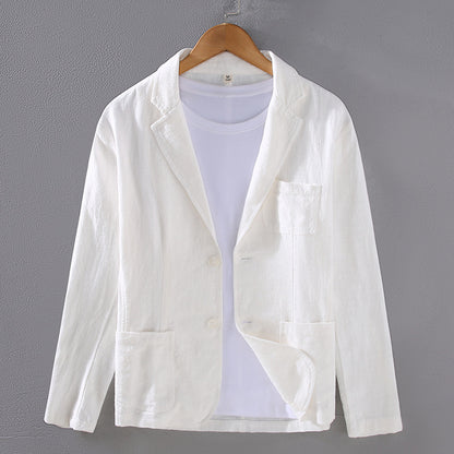 Mens Cotton Linen Suit Jacket