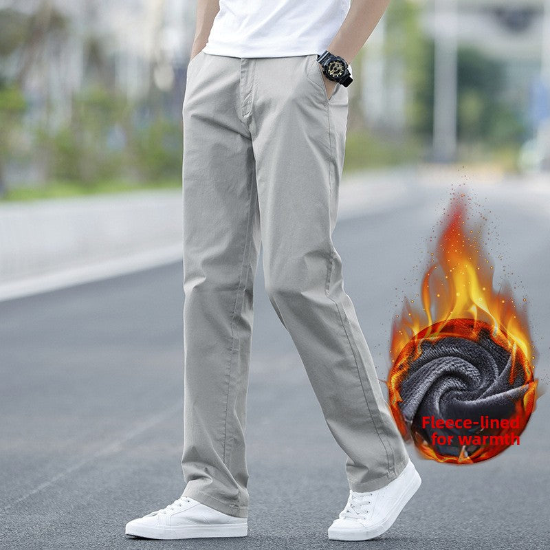 Mens Cotton Loose Straight Leg Casual Pants