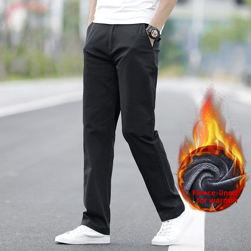 Mens Cotton Loose Straight Leg Casual Pants