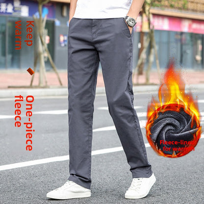 Mens Cotton Loose Straight Leg Casual Pants