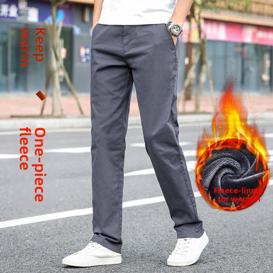 Mens Cotton Loose Straight Leg Casual Pants