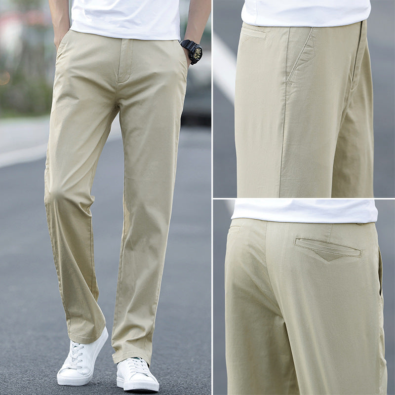 Mens Cotton Loose Straight Leg Casual Pants