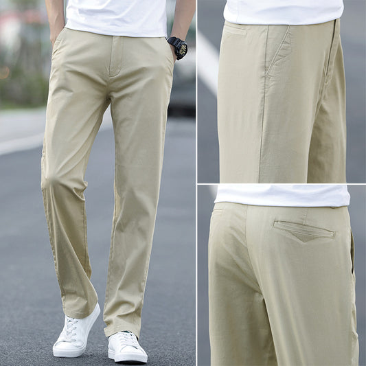Mens Cotton Loose Straight Leg Casual Pants