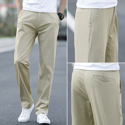 Mens Cotton Loose Straight Leg Casual Pants