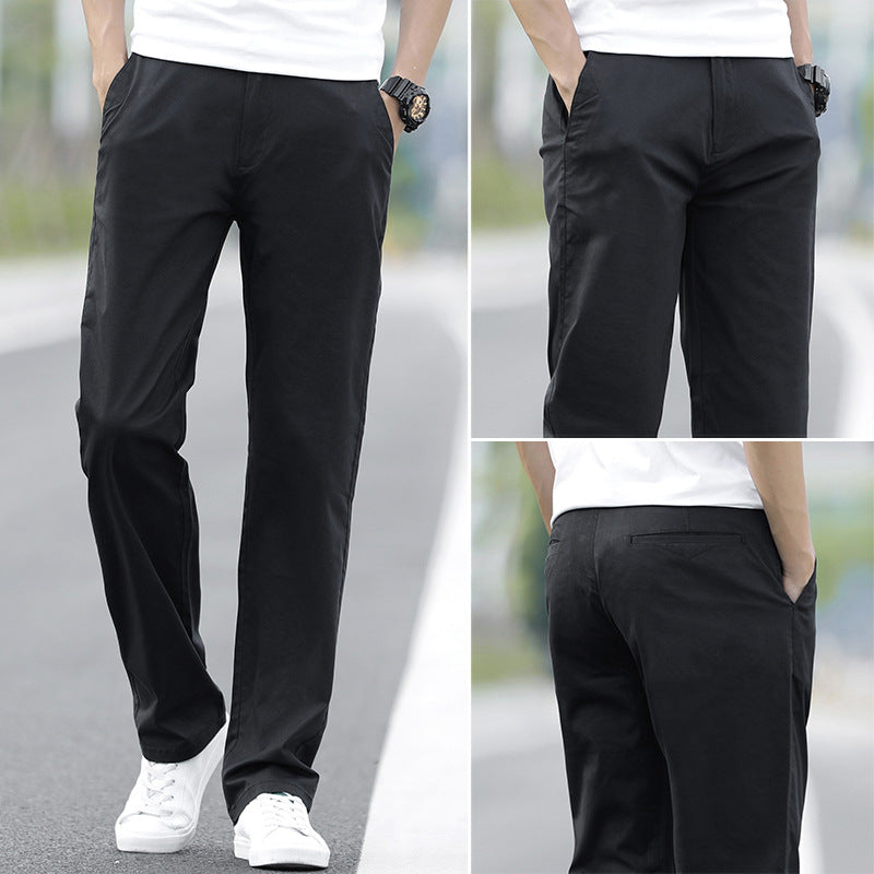 Mens Cotton Loose Straight Leg Casual Pants