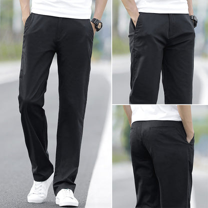 Mens Cotton Loose Straight Leg Casual Pants