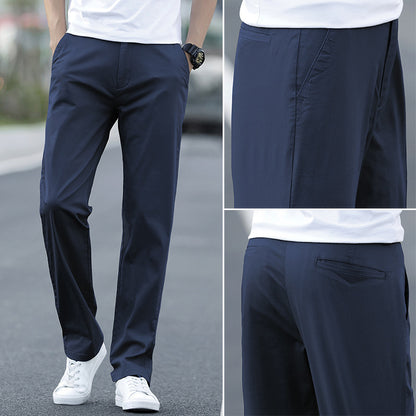 Mens Cotton Loose Straight Leg Casual Pants