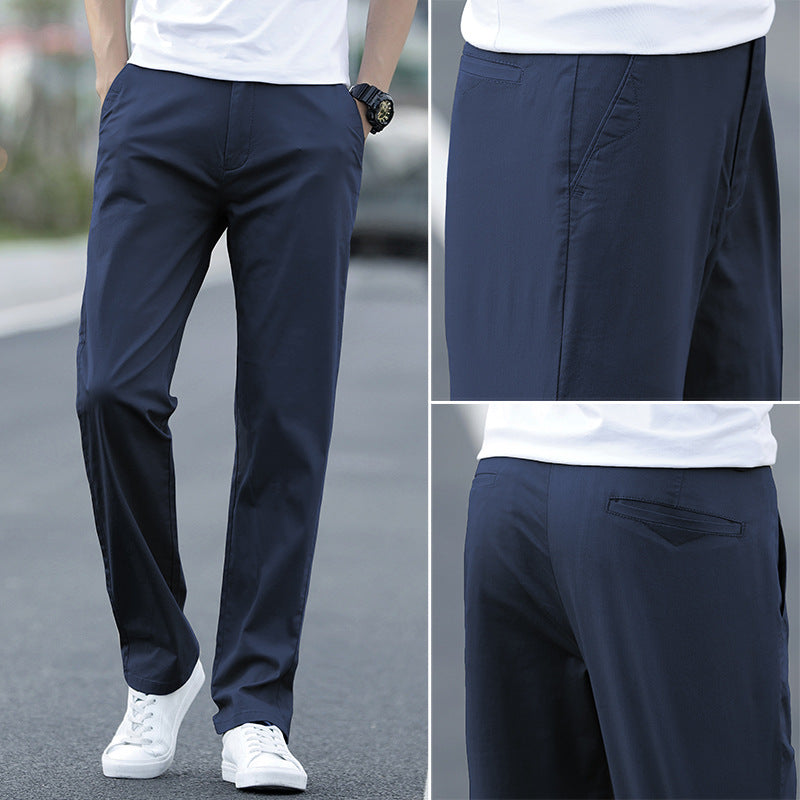 Mens Cotton Loose Straight Leg Casual Pants