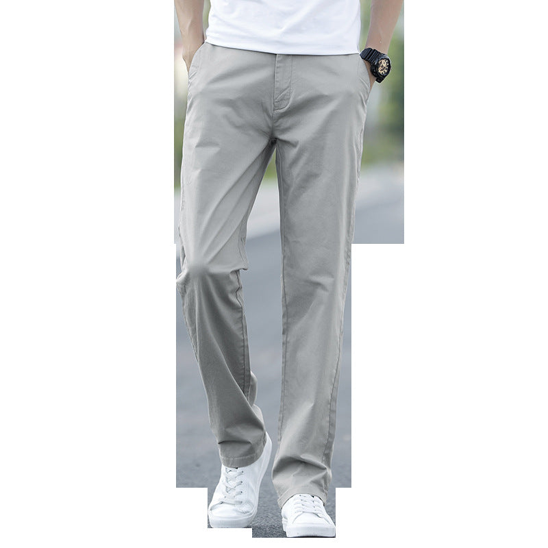 Mens Cotton Loose Straight Leg Casual Pants