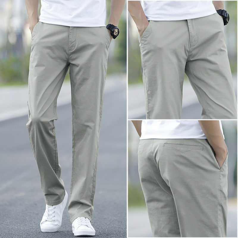 Mens Cotton Loose Straight Leg Casual Pants