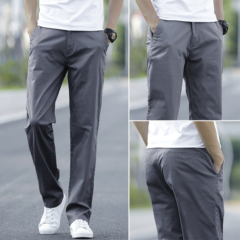 Mens Cotton Loose Straight Leg Casual Pants