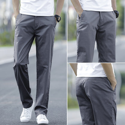 Mens Cotton Loose Straight Leg Casual Pants