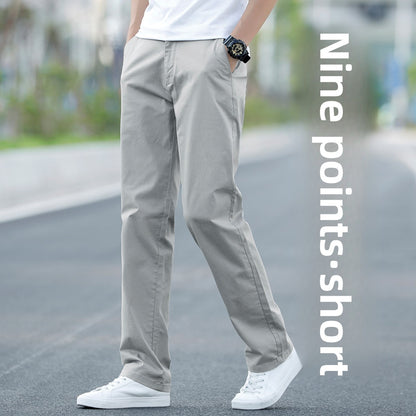Mens Cotton Loose Straight Leg Casual Pants