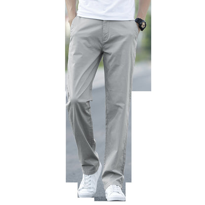 Mens Cotton Loose Straight Leg Casual Pants