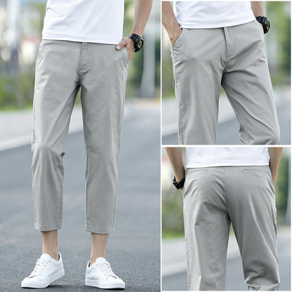 Mens Cotton Loose Straight Leg Casual Pants