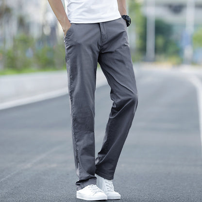 Mens Cotton Loose Straight Leg Casual Pants