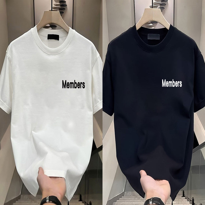 Mens Cotton Short Sleeve Tshirt Loose Fit Printed Tops