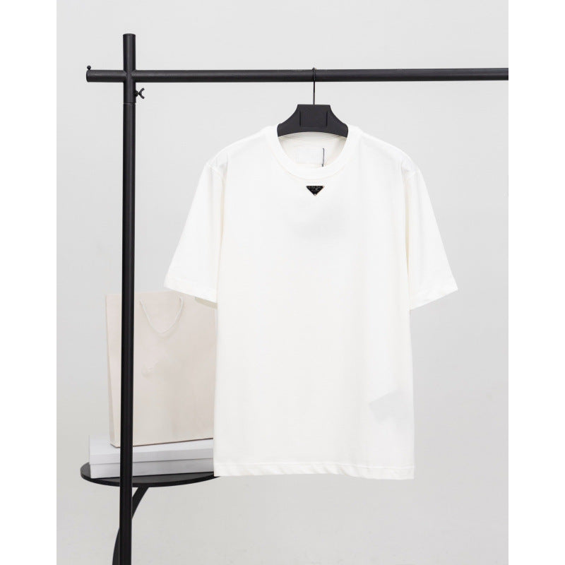 Mens Cotton T-Shirt with Metal Logo