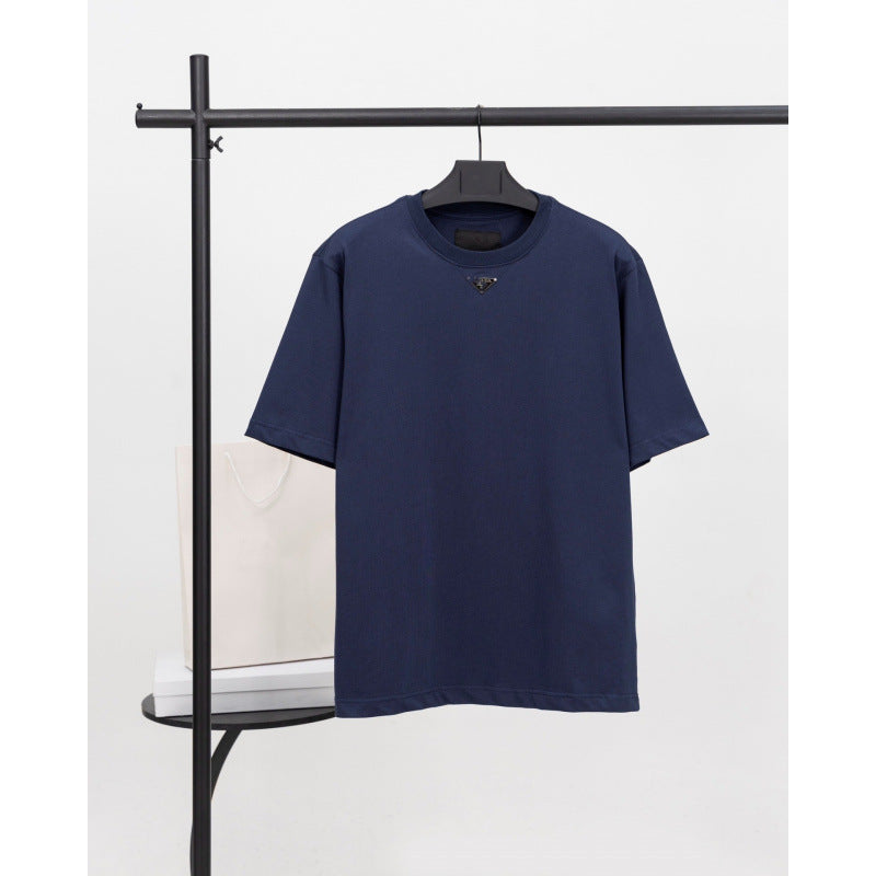 Mens Cotton T-Shirt with Metal Logo