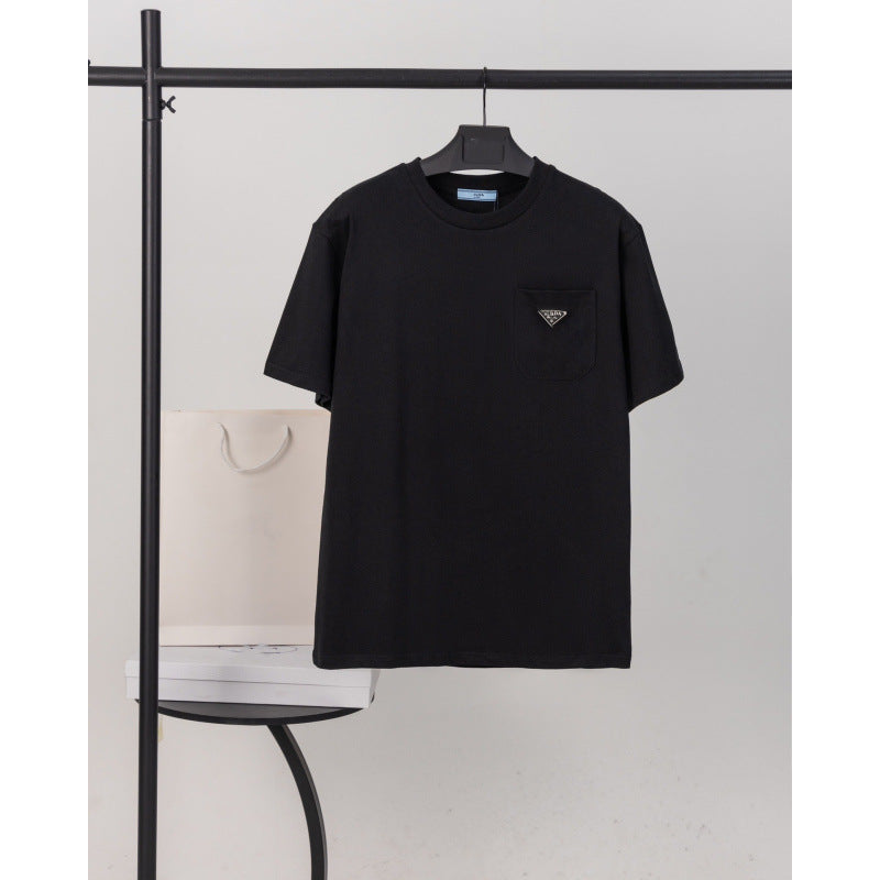 Mens Cotton T-Shirt with Metal Logo