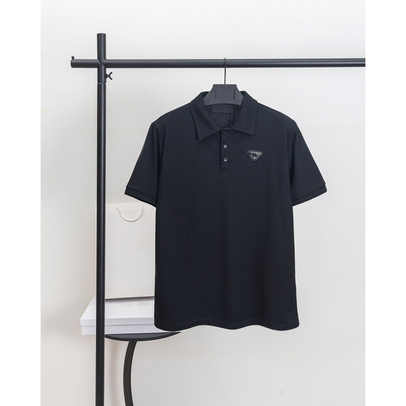 Mens Cotton T-Shirt with Metal Logo