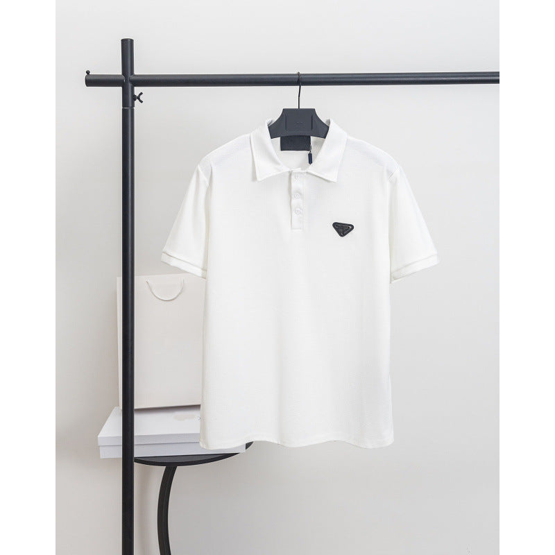 Mens Cotton T-Shirt with Metal Logo