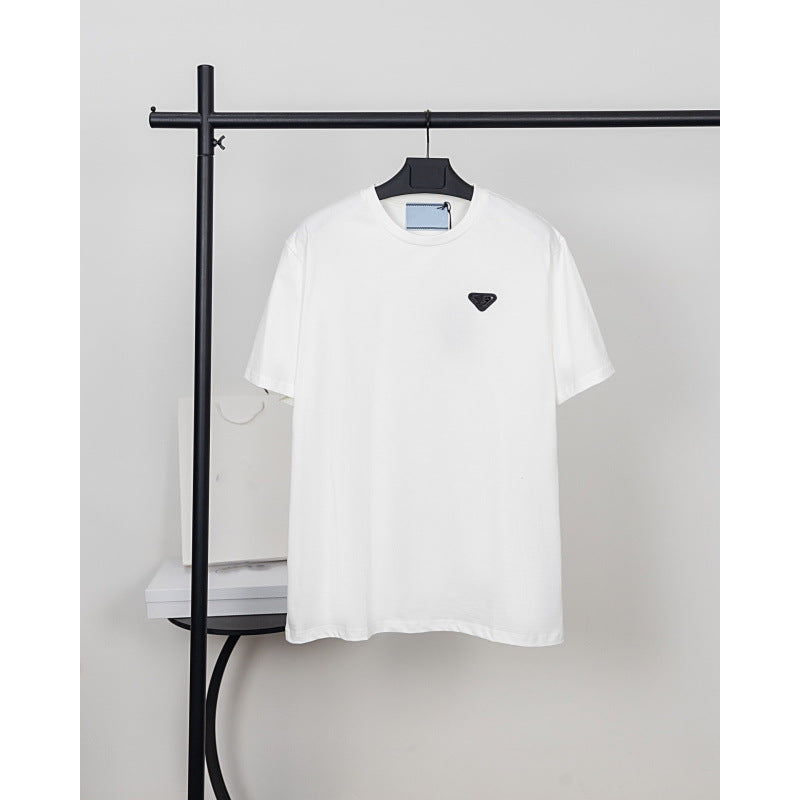 Mens Cotton T-Shirt with Metal Logo