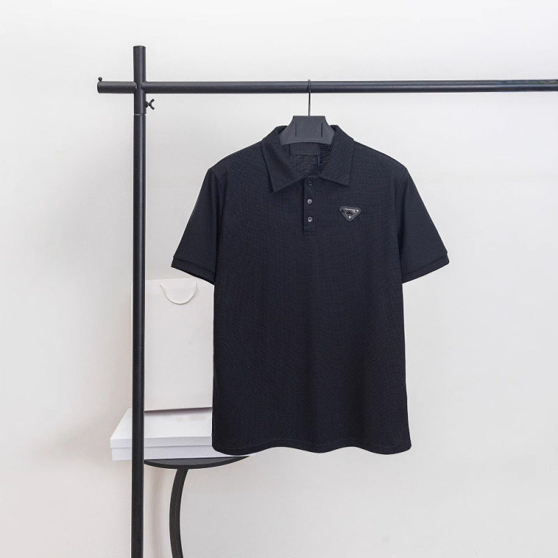 Mens Cotton T-Shirt with Metal Logo