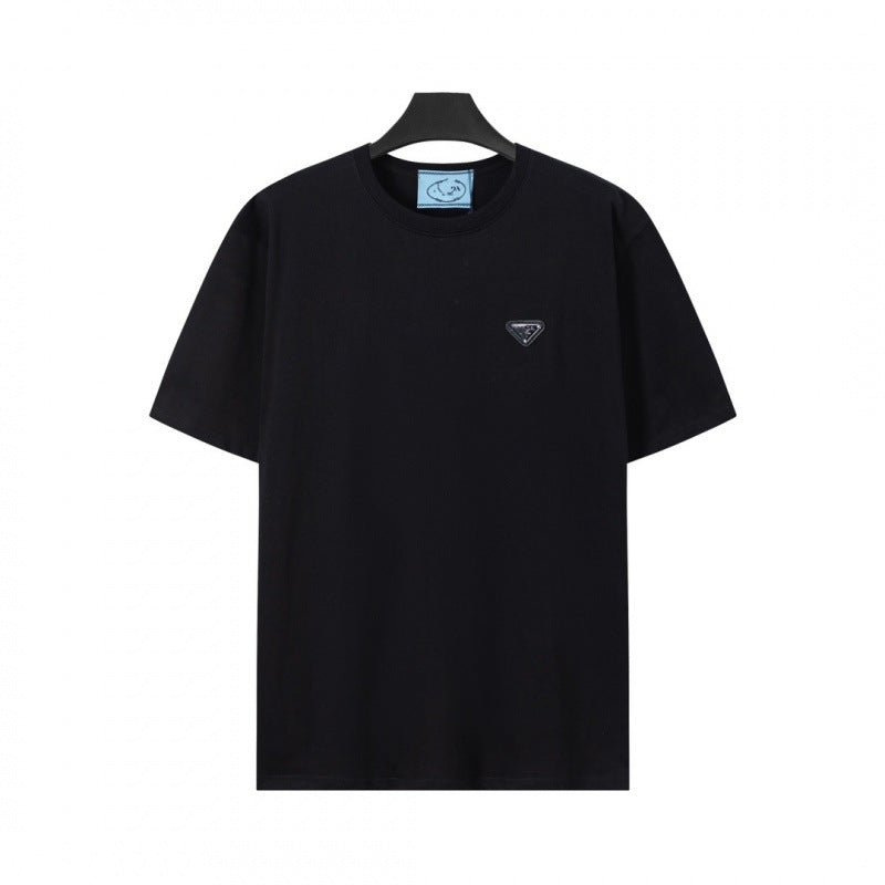 Mens Cotton T-Shirt with Metal Logo