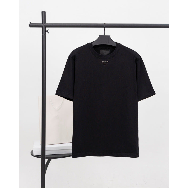 Mens Cotton T-Shirt with Metal Logo
