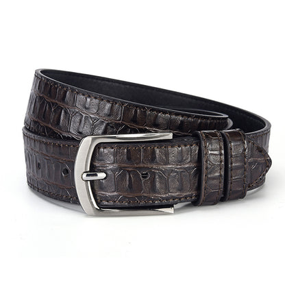 Mens Crocodile Pattern Pin Buckle Belt