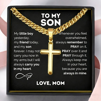 Mens Cross Pendant Necklace with Gift Box