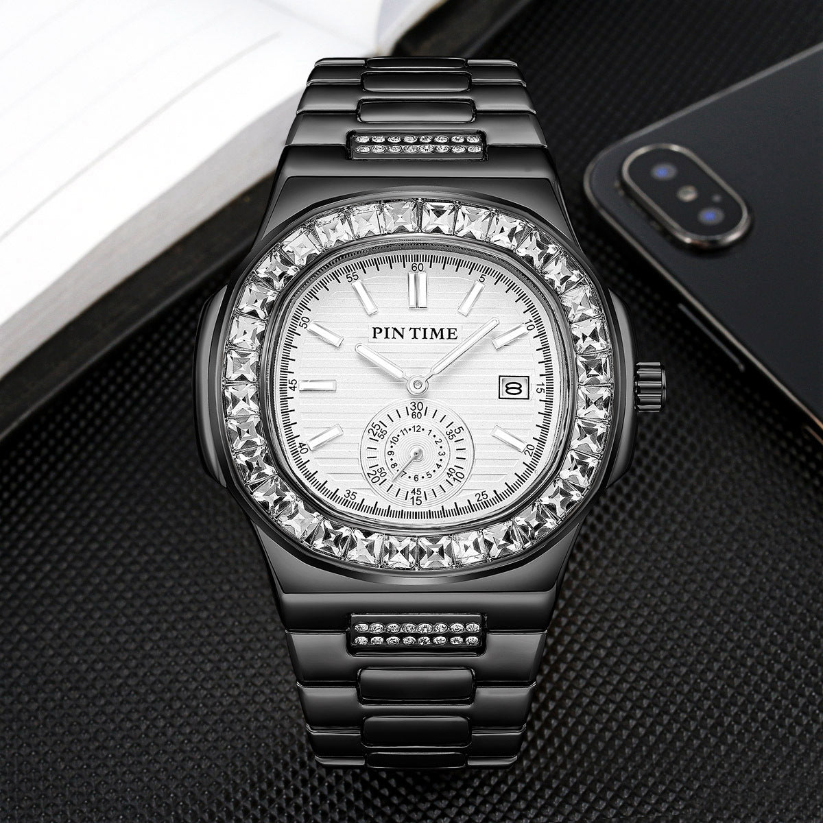 Mens Diamond Accent Quartz Watch